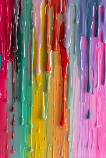 Paint Drips rainbow wall art, a playful pop art statement piece for a colorful room