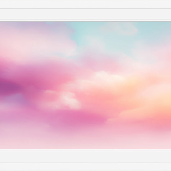 Candy Clouds framed print: soft pastel clouds drifting in pink and blue light