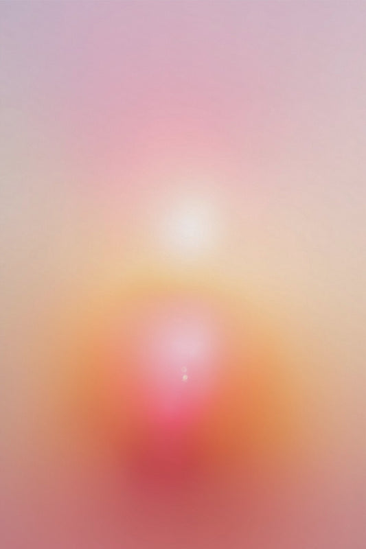Sacred Flame: magenta and coral aura gradient rising into soft lavender, chakra canvas art