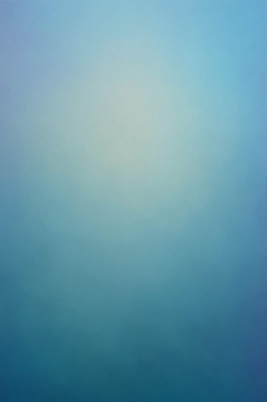 Tidal Song: sea glass green and deep marine blue aura gradient, throat chakra canvas art